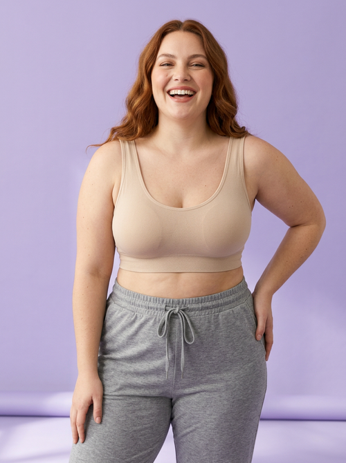 Soft Support BH i beige på modell